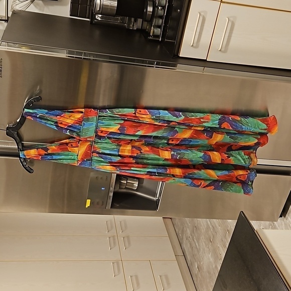 💕FARM RIO💕 Painted Toucans Midi Dress ~ 100% Viscose XS - Picture 7 of 14